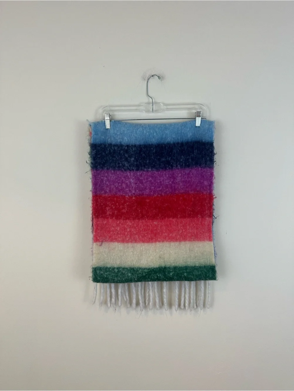 Colorful Rainbow Striped Oversized Scarf Rainbow One Size No Brand